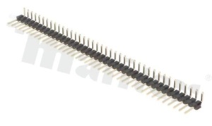 Pin Header; pitch 2.54mm; 1x40 pins; assembly: THT; male; angled; single row