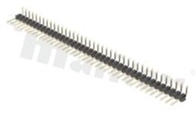 Listwa stykowa do PCB; w rastrze 2.54mm 1x40 styków; montaż THT; męska; kątowa; jednorzędowe