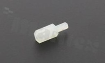 Tulejka dystansowa; plastikowa; sześciokątna; gwint M2 .5x0.45 wewnętrzny-zewnętrzny; wysokość dystansu 7.0mm