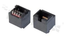 Socket RJ45; 8-contacts; THT; top entry; size 8; 6u" Au
