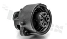 Gniazdo ECOMATE seria C016, 4-stykowe (3+PE), żeńskie, proste, 16A, 400V, kabel: 0.75-2.5mm2( AWG18-14), styki złocone, skręcane, IP67