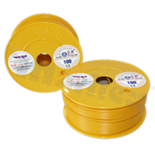 Przewód pojedynczy LGY/H05V-K; z wielodrutową miedzianą żyłą; żółty; przekrój 1.00mm2; AWG 17; 500V; -40+105 st.C; 100m.