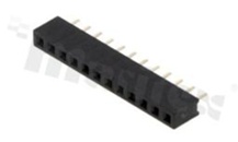 Listwa stykowa do PCB; w rastrze 2.00mm; 1x12 styków; montaż: THT; żeńska; prosta; jednorzędowe