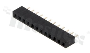 Pin Header; pitch 2.00mm; 1x12 pins; assembly: THT; female; straight; single row