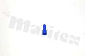 Flat terminal; 4.75mm; 0.8mm; female; 1.5-2.5mm2; crimped; for cable; insulated; tinned; brass; blue; Imax 15A; L=20mm