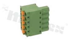 Listwa zaciskowa do PCB; w rastrze 5.08mm; 5-torowa; poziome wejście przewodu; na przewód 2.50mm2 (AWG 24-12); ze stykiem sprężynowym; zielona; UL 300V/10A