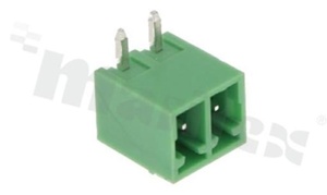 Listwa zaciskowa rozłączalna; w rastrze 3.81mm; 2-torowa; męska; kątowa; zabudowana; UL 300V/8A; TUV:250V/7A