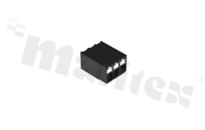 Listwa zaciskowa do PCB; w rastrze 3.50mm; 3-torowa; poziome wejście przewodu; montaż: SMD; na przewód 0.14-1.50mm2 (28-16AWG); ze stykiem sprężynowym; czarna; 300V/14A