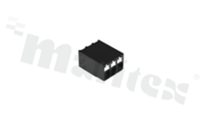 Listwa zaciskowa do PCB; w rastrze 3.50mm; 3-torowa; poziome wejście przewodu; montaż: SMD; na przewód 0.14-1.50mm2 (28-16AWG); ze stykiem sprężynowym; czarna; 300V/14A