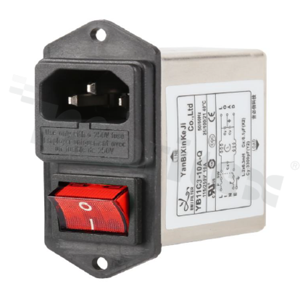 Anti-interference filter; 1-phase; 8A; 115/250V; 50/60Hz; IP40; 6.3x0.8mm