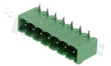 Pluggable terminal block; pitch 5.00mm; 7-ways; male; R/A pin header; closed type; UL 300V/16A; TUV:320V/20A