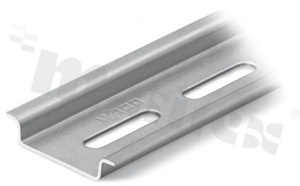 Szyna montażowa stalowa; TS35; 35 x 7,5 mm; długość 2m;  rozstaw otworu 36mm; szerokośc otworu 25mm; srebrny