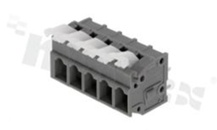 Listwa zaciskowa do PCB; w rastrze 5.00mm; 5-torowa; pionowe wejście przewodu; na przewód 0.2-2.5mm2 (28-12 AWG); ze stykiem sprężynowym; szara; UL 300V/15A