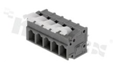 PCB terminal block; pitch 5.00mm; 5-ways; vertical entry; range wire 0.2-2.5mm2 (AWG 28-12); spring-loaded; orange; UL 300V/15A