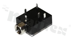 Jack socket; female; stereo; 3.5 mm; witch switching contact; for PCB
