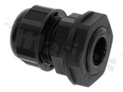 Dławnica M16;  nylonowa; przepust kablowy M16  2-6mm;Flat O-ring; czarna; z nakrętką; na klucz 19
