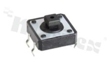 Przełącznik Tact Switch; THT; wymiary korpusu: 12.0x12.0; h=7.3mm; pionowy; o sile nacisku 180gf; przycisk okrągły