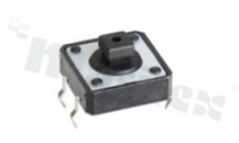 Przełącznik Tact Switch; THT; wymiary korpusu: 12.0x12.0; h=7.3mm; pionowy; o sile nacisku 180gf; przycisk okrągły