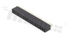Listwa stykowa do PCB; w rastrze 2.54mm; 2x20 styków; montaż: THT; żeńska; prosta; dwurzędowe