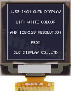 Wyświetlacz LGM OLED; LCD graficzny; 1.5"; 128xRGBx128; biały LED; Interface równoległy; SPI; active area 26.86x7.54mm; I2C; 13 pinów