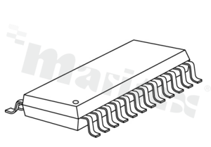 Integrated system, driver LED; housing: SOP24-300-1.00; number of channels: 16; output current: 3-80mA; supply voltage: 3.3-5V