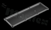 Soczewka do diod LED Mid Power; kąt rozsyłu: brak - przesłona bez optyki kierunkującej; rozmiar: 243x87mm; wysokość: 5.9mm; rodzaj materiału: PMMA; sposób mocowania: śruby
