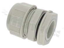 Cabel gland M20; nylon; M20x1.5 10-14mm; flat O-ring;for wrench 27mm; with lock nut