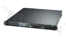 obudowa rack mount 19''; 1U; przeznaczona+montażu płyt głównych ATX; 2 wyjmowalne dyski SATA 3.5''; głębokość 440mm
