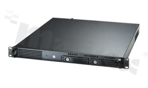 obudowa rack mount 19''; 1U; przeznaczona+montażu płyt głównych ATX; 2 wyjmowalne dyski SATA 3.5''; głębokość 440mm