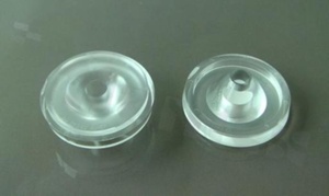 Lens for LED high power; angle: 30 degrees ; Number of LEDs: 1; Dimensions: round 37.4mm; Height: 15.35mm; material: PMMA; PC; Fastening: glue
