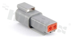 Gniazdo serii AT, 2-stykowe, męskie, proste, Imax = 13A, rozmiar pinów: 16, na kabel (AWG14-20), temp. pracy -55 do 125st C, IP67