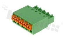 Listwa zaciskowa rozłączalna; w rastrze 3.50mm; 5-torowa; żeńska; na przewód 0.2-1.0mm2 (28-16AWG); kierunek wtykania równoległy do osi przewodów; styki z fosforobrązu; UL 300V/8A