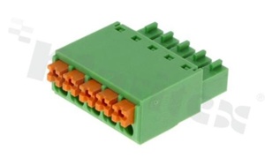 Listwa zaciskowa rozłączalna; w rastrze 3.50mm; 5-torowa; żeńska; na przewód 0.2-1.0mm2 (28-16AWG); kierunek wtykania równoległy do osi przewodów; styki z fosforobrązu; UL 300V/8A