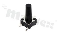 Przełącznik Tact Switch; SMD; wymiary korpusu 6.0x6.0; h=12.5mm; pionowy; o sile nacisku 250gf; przycisk okrągły