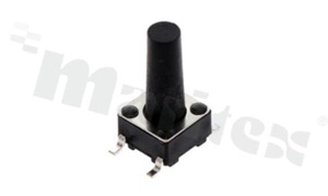 Tact Switch; SMD; dimensions 6.0x6.0; h=12.5mm; vertical; operating force 250gf; button: round