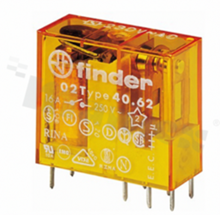Electromagnetic relay; contact rating current 10A; coil voltage 230VAC; 2 changeover contact (2C); coil power 1.2VA; 10A/250VAC,10A/24VDC; mounting: PCB, socket