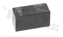 Electromagnetic relay; contact rating current 16A; coil voltage 12VDC; changeover contact (1C); coil power 400mW; 16A/30VDC; 16A/250VAC