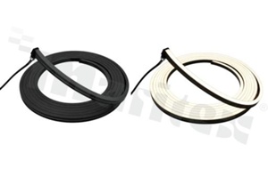 Taśma LED; typ black Neon; horizontal bending; biała neutralna 4000K; CRI min. 90; 24V; szerokość: 10 mm; wysokość: 10 mm; 10 W/m; 120 LED/m; IP67; cięcie free cut; axial entry; rolka 5 m