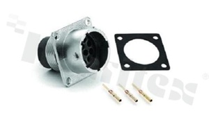 Gniazdo RT0W01419PNH-K; gniazdo męskie; 19 pinów; na panel; bagnet zewnętrzny; IP67; seria Ecomate RM; pełen zestaw z pinami złoconymi