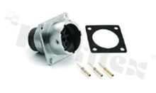 Gniazdo RT0W01419PNH-K; gniazdo męskie; 19 pinów; na panel; bagnet zewnętrzny; IP67; seria Ecomate RM; pełen zestaw z pinami złoconymi