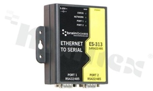 Przemysłowy serwer portów szeregowych; konwerter 2 x RS-422/485 do Ethernet; temp. pracy: 0+55 st.C; zasilanie 5...30VDC; montaż na ścianie (opcjonalnie na szynie DIN)