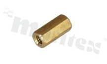 Screwed brass spacer sleeve; Int. thread: M3; 12mm