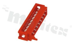 Low profile IDC connector; pitch 1.27mm; 16-contacts; male; flat cable AWG#26-#28; 1.5A 230V AC/DC