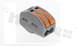 Szybkozłączka instalacyjna; raster 4.61mm; 2-torowa; zacisk sprężynowy; na przewód 0.2-2.5mm2; UL: 20A/600V; VDE:24A/450V